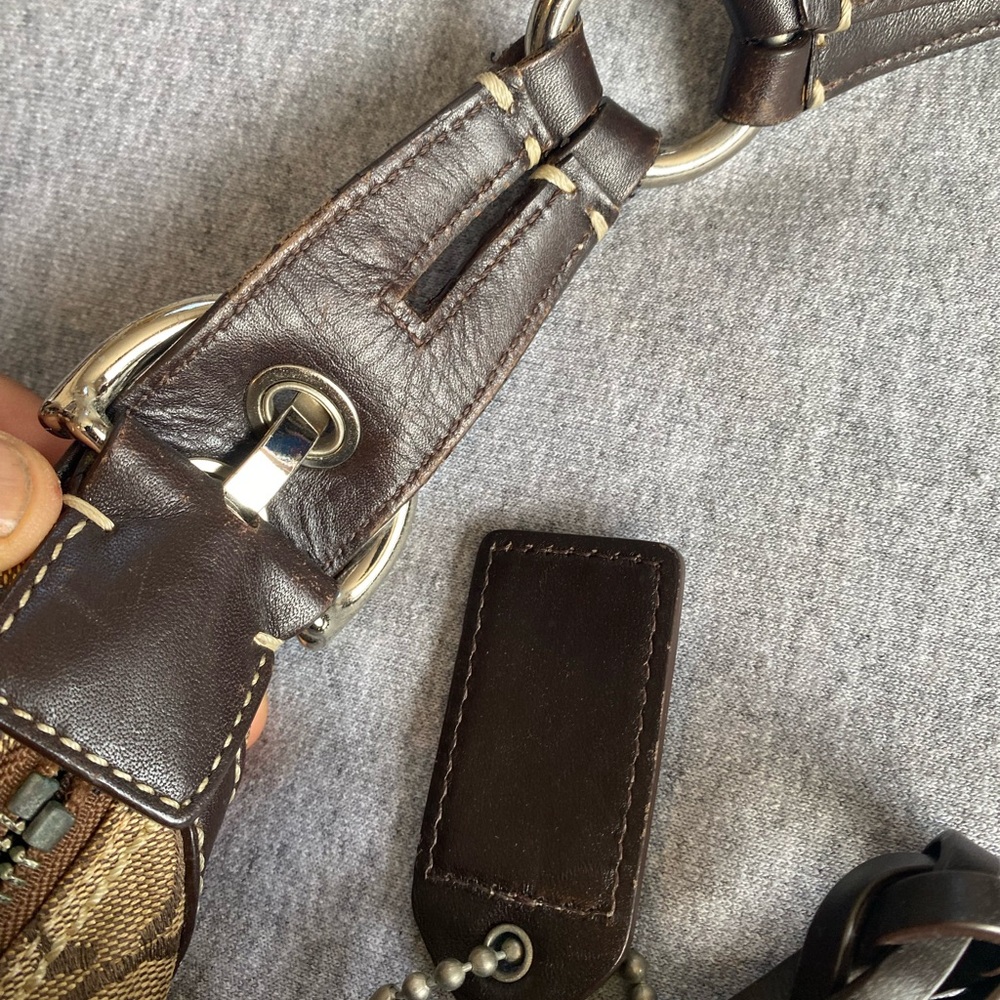 Y2K Coach Authentic Hobo Brown Signature C Shoulder Hand Bag Purse K 10601 - Picture 6 of 16